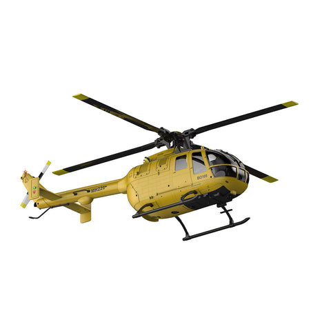 C180 1/25 Scale RC Helicopter 2.4G 6CH Single Rotor Flybarless, Barometer + TOF LiDAR Altitude Hold, Optical Flow Positioning, One-Key Inverted Flight & Takeoff/Landing, with Missile Rack (RTF Version)