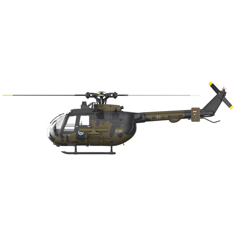 C180 1/25 Scale RC Helicopter 2.4G 6CH Single Rotor Flybarless, Barometer + TOF LiDAR Altitude Hold, Optical Flow Positioning, One-Key Inverted Flight & Takeoff/Landing, with Missile Rack (RTF Version)