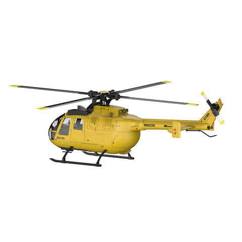 C180 1/25 Scale RC Helicopter 2.4G 6CH Single Rotor Flybarless, Barometer + TOF LiDAR Altitude Hold, Optical Flow Positioning, One-Key Inverted Flight & Takeoff/Landing, with Missile Rack (RTF Version)