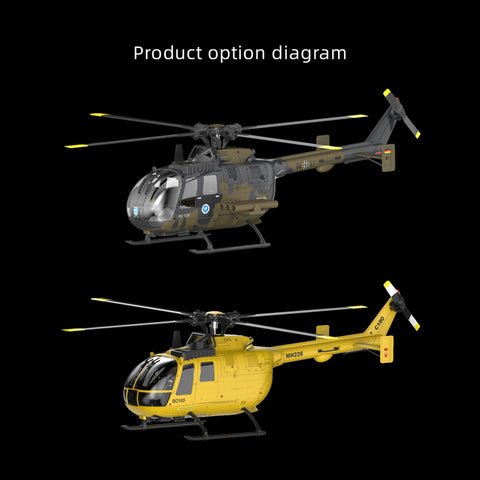 C180 1/25 Scale RC Helicopter 2.4G 6CH Single Rotor Flybarless, Barometer + TOF LiDAR Altitude Hold, Optical Flow Positioning, One-Key Inverted Flight & Takeoff/Landing, with Missile Rack (RTF Version)