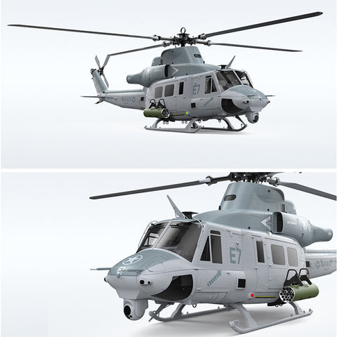 GOOSKY E7 UH-1Y 700 Size 1/9 Scale Military RC Helicopter with CNC Metal Main Body, Belt-Driven Tail and Mechanical Bearing System