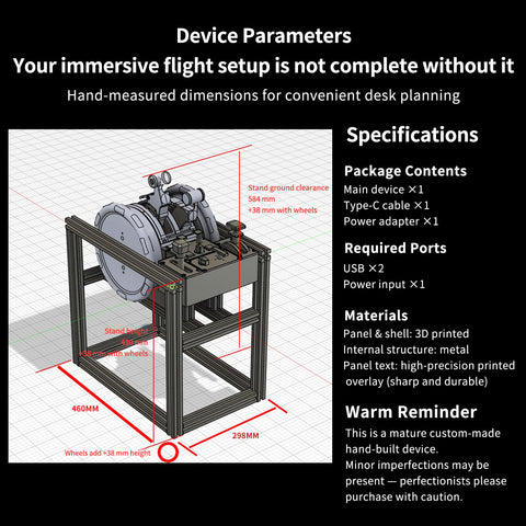 Hoowalt D107 V2 A32X A31X A19X Motorized Throttle-Quadrant with Adjustable Damping for Flight Sim - Backlit, Full Range Motion, Compatible with MSFS2020/2024, X-Plane, Fenix, FBW, toliss - Windows Home Cockpit Panel