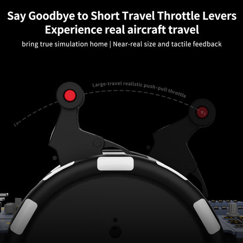 Hoowalt D107 V2 A32X A31X A19X Motorized Throttle-Quadrant with Adjustable Damping for Flight Sim - Backlit, Full Range Motion, Compatible with MSFS2020/2024, X-Plane, Fenix, FBW, toliss - Windows Home Cockpit Panel