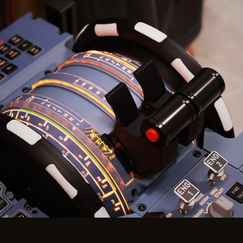 Hoowalt D107 V2 A32X A31X A19X Motorized Throttle-Quadrant with Adjustable Damping for Flight Sim - Backlit, Full Range Motion, Compatible with MSFS2020/2024, X-Plane, Fenix, FBW, toliss - Windows Home Cockpit Panel