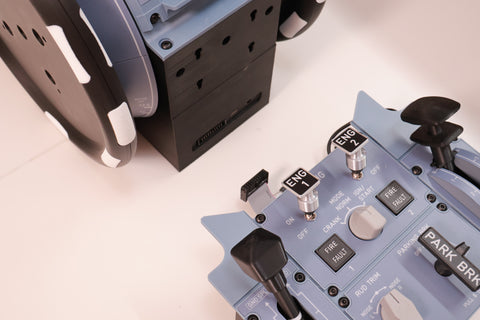 Hoowalt D107 V2 A32X A31X A19X Motorized Throttle-Quadrant with Adjustable Damping for Flight Sim - Backlit, Full Range Motion, Compatible with MSFS2020/2024, X-Plane, Fenix, FBW, toliss - Windows Home Cockpit Panel