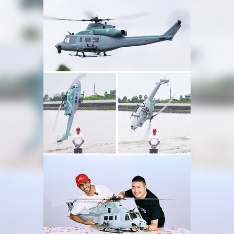 GOOSKY E7 UH-1Y 700 Size 1/9 Scale Military RC Helicopter with CNC Metal Main Body, Belt-Driven Tail and Mechanical Bearing System