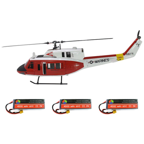 FL500 UH-1N Twin Huey 500-Class 2.4G 6CH Scale RC Helicopter with L7 Flight Controller & 4-Mode Positioning GPS ((RTF Version)