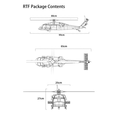 FLYWING UH-60L Black Hawk 470-Class RC Military Helicopter, 2.4G 6CH with ACE Flight Controller, GPS Positioning & Quick-Release 4-Rotor System (RTF Version)