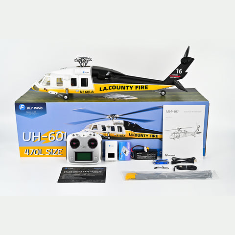 FLYWING UH-60L Black Hawk 470-Class RC Military Helicopter, 2.4G 6CH with ACE Flight Controller, GPS Positioning & Quick-Release 4-Rotor System (RTF Version)