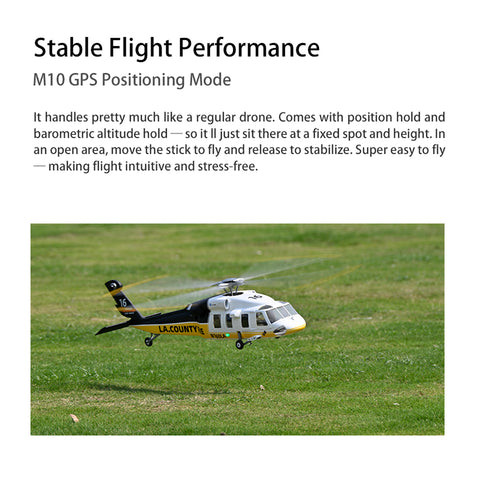 FLYWING UH-60L Black Hawk 470-Class RC Military Helicopter, 2.4G 6CH with ACE Flight Controller, GPS Positioning & Quick-Release 4-Rotor System (RTF Version)