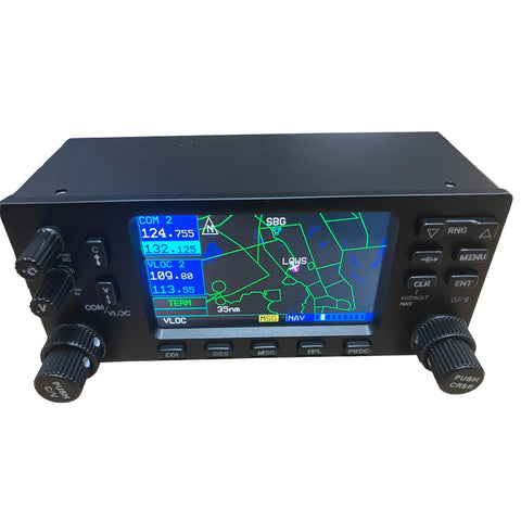 GNS-430 Style GPS Avionics Panel, CNC Resin Finish with 4" Display, Dual Encoder Controls, Flight Simulator Hardware for MSFS 2024/2020 & X-Plane 12