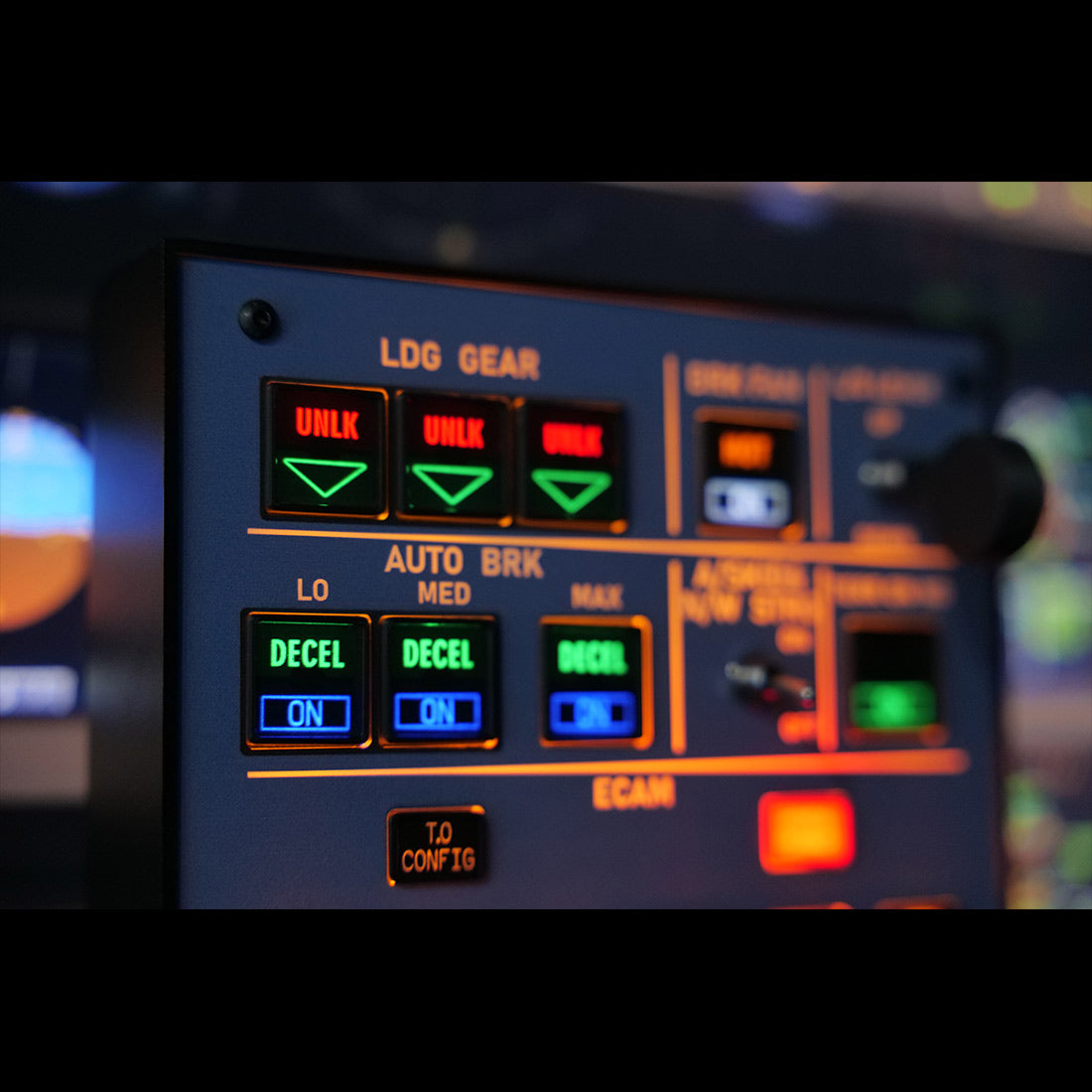 msfs gear Rowsfire A103 A32X/A31X/A350/XECAM HOME COCKPIT Landing Gear Indicator Integrated Panel for MSFS