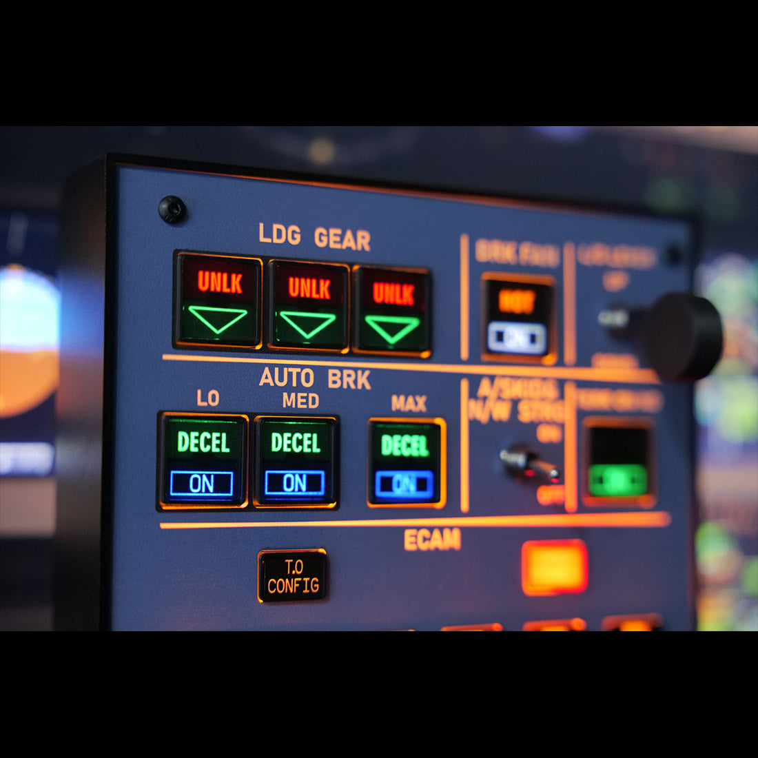 Rowsfire A103 A32X/A31X/A350/XECAM HOME COCKPIT Landing Gear Indicator Integrated Panel for MSFS