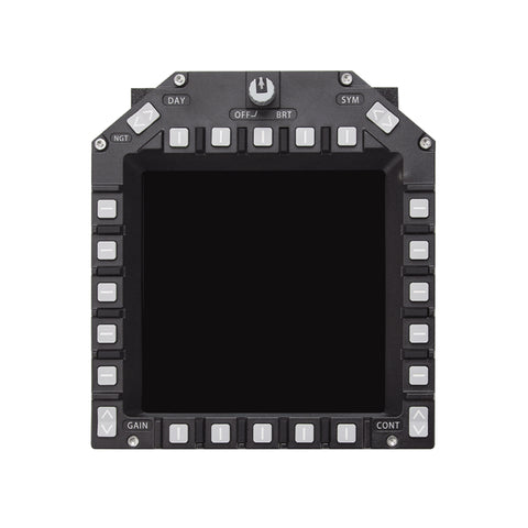 1/1 Scale 5-Inch 2K 24-Key Fighter Jet MFD/DDI Multi-Function Display Panel for PC Flight Simulators - Compatible with JF-17, F/A-18 & F16