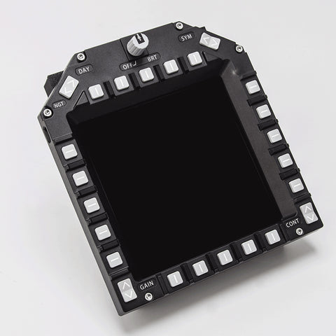 1/1 Scale 5-Inch 2K 24-Key Fighter Jet MFD/DDI Multi-Function Display Panel for PC Flight Simulators - Compatible with JF-17, F/A-18 & F16