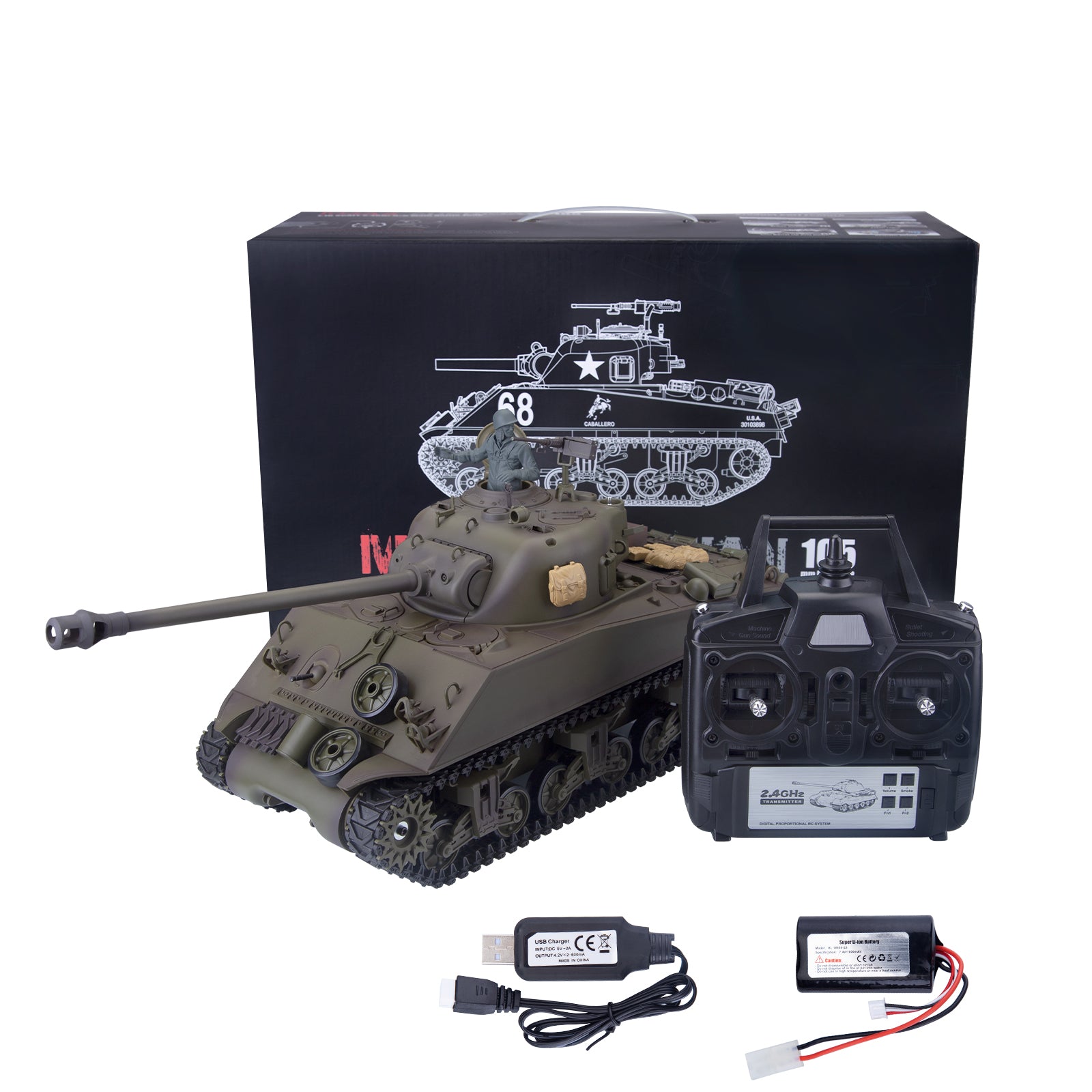 Heng Long RC US M4A3 Sherman Medium Tank | RTRhobby