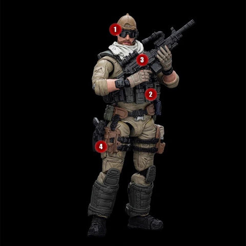 1/18 Scale Articulated Speicial Forces Soldier Figure,Compatible with 500-Class RC Helicopter
