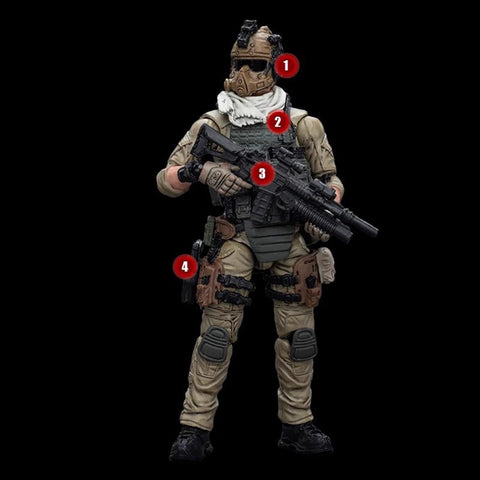 1/18 Scale Articulated Speicial Forces Soldier Figure,Compatible with 500-Class RC Helicopter