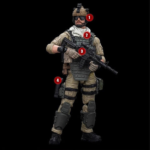 1/18 Scale Articulated Speicial Forces Soldier Figure,Compatible with 500-Class RC Helicopter