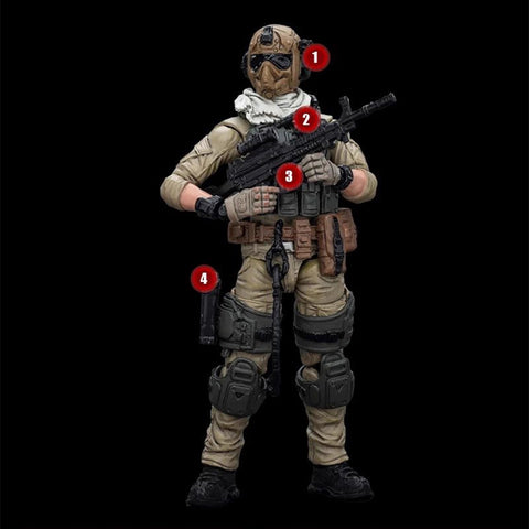 1/18 Scale Articulated Speicial Forces Soldier Figure,Compatible with 500-Class RC Helicopter