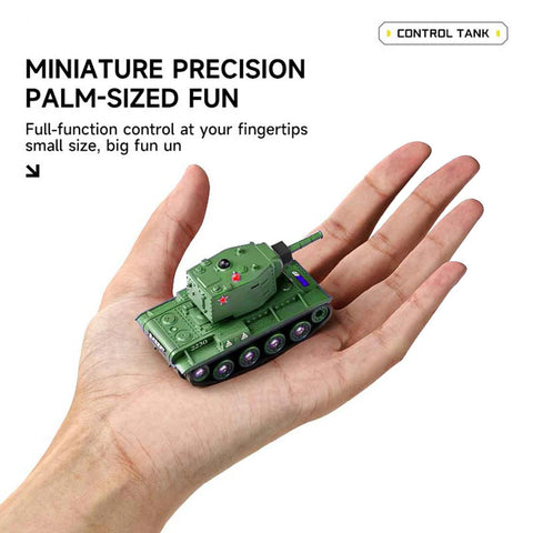 1/64 Scale 2.4G Mini RC Battle Tank Model with Infrared Combat Mode, Rotating Turret and Track Drive