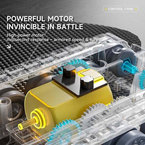 1/64 Scale 2.4G Mini RC Battle Tank Model with Infrared Combat Mode, Rotating Turret and Track Drive