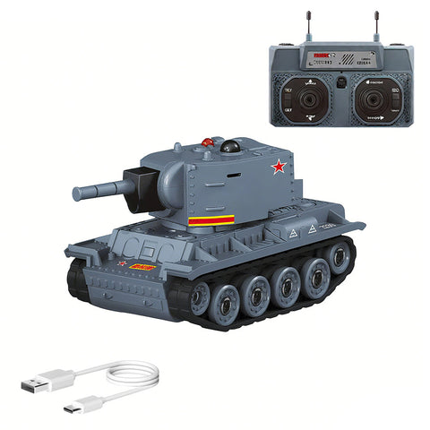 1/64 Scale 2.4G Mini RC Battle Tank Model with Infrared Combat Mode, Rotating Turret and Track Drive