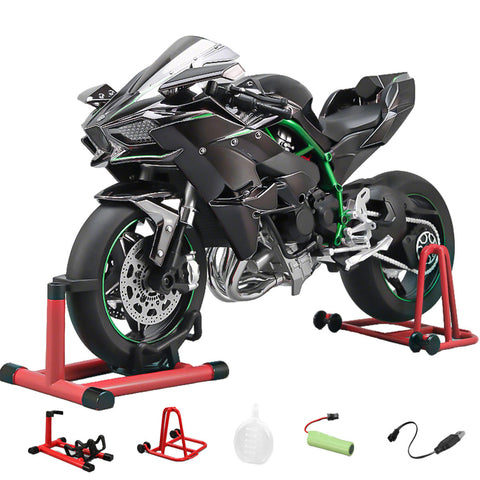 1/7 Scale Alloy Dynamic Motorcycle Model - V4 Edition with Ignition System & Smoke Spray