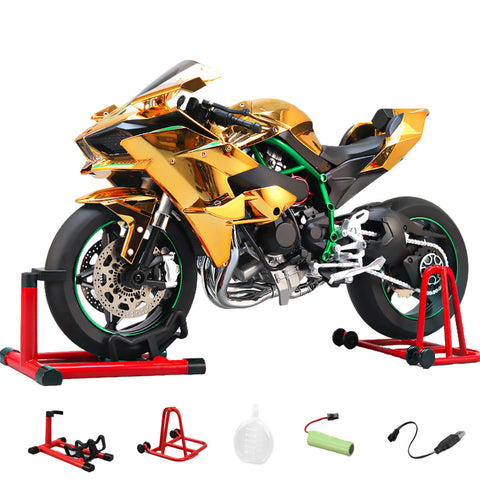 1/7 Scale Alloy Dynamic Motorcycle Model - V4 Edition with Ignition System & Smoke Spray