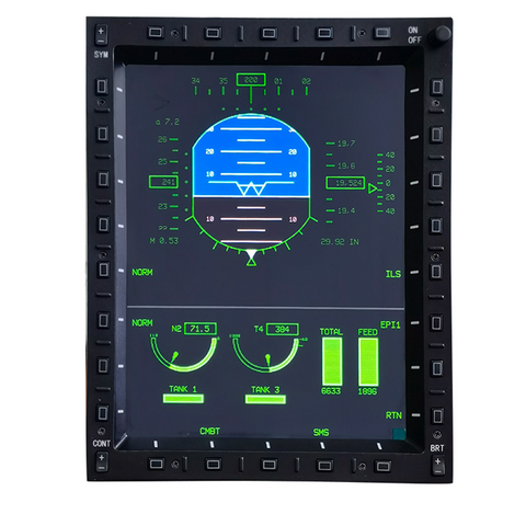 10.4-Inch Military-Grade LCD MFCD Display - Full-Size Multi-Function Color Panel for PC Flight Simulators, Compatible with JF-17, F/A-18 & F16