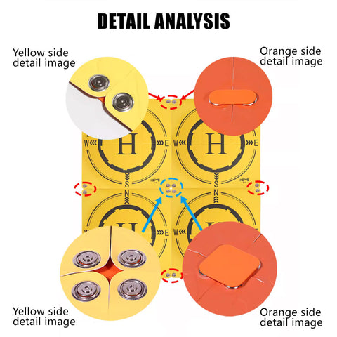 110cm Foldable and Reversible Helipad for Under 500-Level RC Helicopter Models (Splicing style)