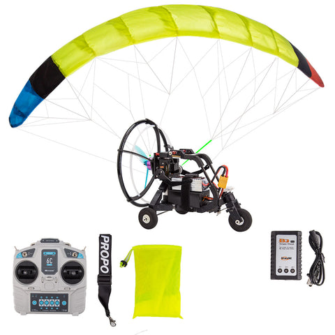 2.4G 1.8m Wingspan Nylon Canopy Fabric Electric RC Stunt Paraglider Model with Wheeled Cart (RTF Version)
