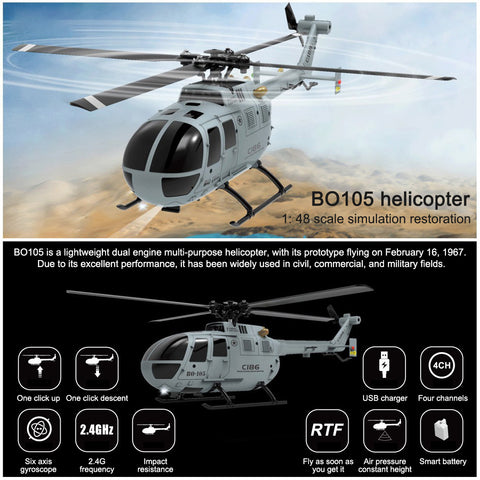 2.4G RC 4CH BO105 Armed Helicopter | RTRhobby