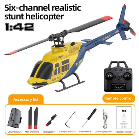 RC ERA A60 1/42 Scale BELL206 90-Class 2.4G 4CH Mini RC Helicopter Model with Optical Flow Altitude Hold (RTF Version)