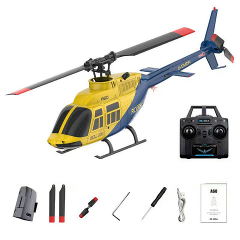 RC ERA A60 1/42 Scale BELL206 90-Class 2.4G 4CH Mini RC Helicopter Model with Optical Flow Altitude Hold (RTF Version)