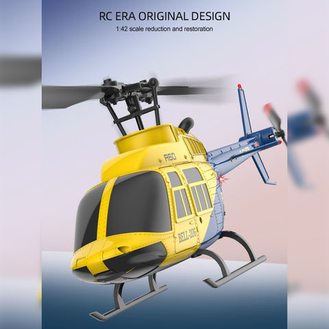 RC ERA A60 1/42 Scale BELL206 90-Class 2.4G 4CH Mini RC Helicopter Model with Optical Flow Altitude Hold (RTF Version)