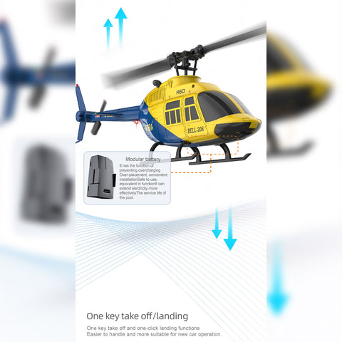 RC ERA A60 1/42 Scale BELL206 90-Class 2.4G 4CH Mini RC Helicopter Model with Optical Flow Altitude Hold (RTF Version)