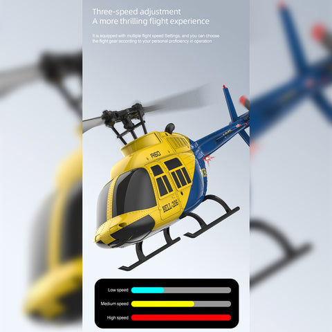 RC ERA A60 1/42 Scale BELL206 90-Class 2.4G 4CH Mini RC Helicopter Model with Optical Flow Altitude Hold (RTF Version)