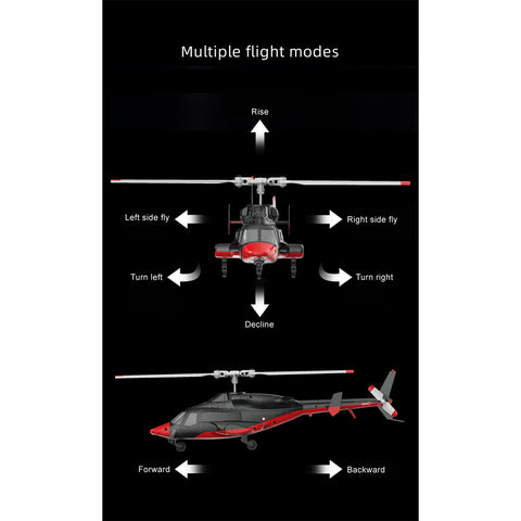 A61 1/53 Scale Air-wolf 2.4G 4CH Single Rotor Flybarless Mini RC Helicopter Model with Optical Flow Altitude Hold (RTF Version)