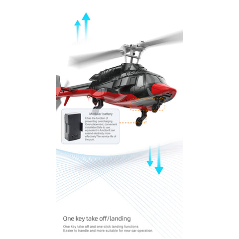 A61 1/53 Scale Air-wolf 2.4G 4CH Single Rotor Flybarless Mini RC Helicopter Model with Optical Flow Altitude Hold (RTF Version)