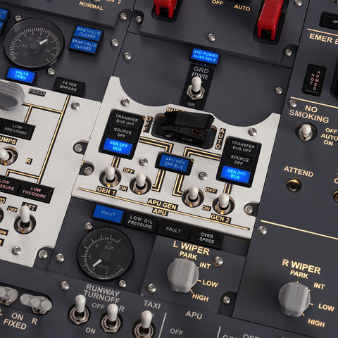 B737-800 1:1 Front Overhead Panel for X-Plane 11/12, Compatible with Zibo&PMDG737 Model, Metal Frame with Acrylic Panel