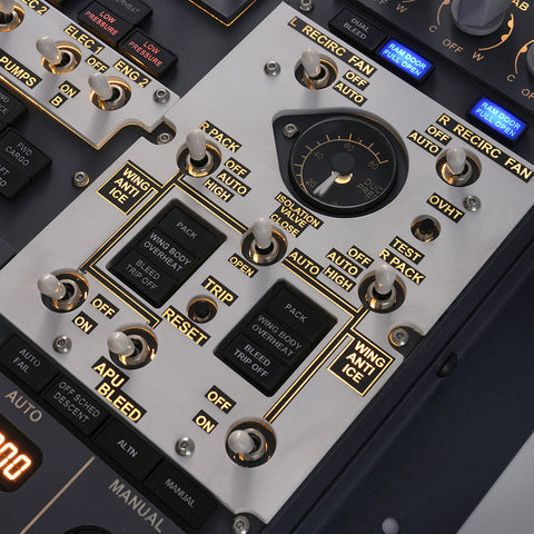 B737-800 1:1 Front Overhead Panel for X-Plane 11/12, Compatible with Zibo&PMDG737 Model, Metal Frame with Acrylic Panel