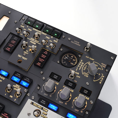 B737-800 1:1 Front Overhead Panel for X-Plane 11/12, Compatible with Zibo&PMDG737 Model, Metal Frame with Acrylic Panel