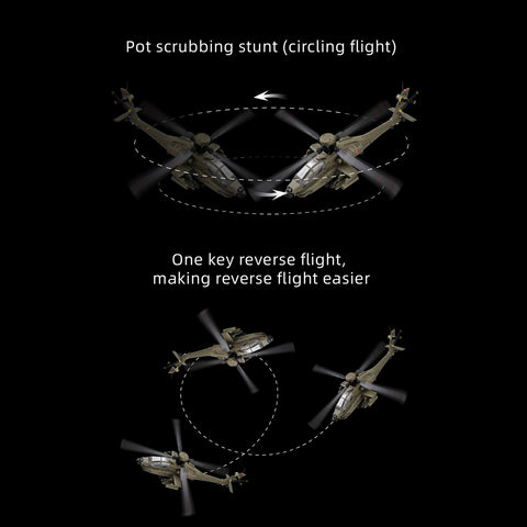 C170 1/48 Scale AH-64D 2.4G 6CH RC Helicopter, Flybarless Military Helicopter with Optical Flow Positioning, TOF & Altitude Hold, One-Key Inverted Flight, Brushless Motor (RTF Version)