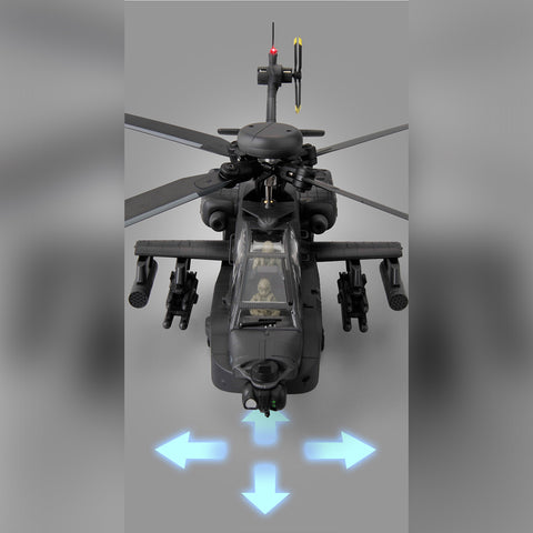 C170 1/48 Scale AH-64D 2.4G 6CH RC Helicopter, Flybarless Military Helicopter with Optical Flow Positioning, TOF & Altitude Hold, One-Key Inverted Flight, Brushless Motor (RTF Version)