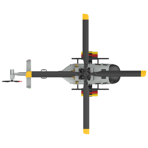 C186S BO105 1/48 Scale 2.4G 6CH Single-Rotor Flybarless Realistic Intelligent RC Helicopter Model with Barometric Altitude Hold, Optical Flow Positioning, One-Key TOL & Missile Mounting Rack (RTF/Grey)