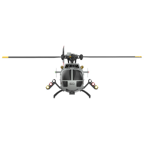 C186S BO105 1/48 Scale 2.4G 6CH Single-Rotor Flybarless Realistic Intelligent RC Helicopter Model with Barometric Altitude Hold, Optical Flow Positioning, One-Key TOL & Missile Mounting Rack (RTF/Grey)
