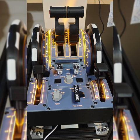 D107 A32X A31X A19X Motorized Throttle-Quadrant for Flight Sim - Backlit, Full Range Motion, Compatible with MSFS2020/2024, X-Plane, Fenix, FBW, toliss - Windows Home Cockpit Panel