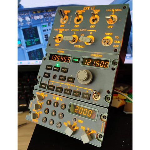 D109 All-in-One A32X Home Cockpit Panel - Integrated RMP+Lighting+ATC for Windows MSFS2020/2024, X-Plane 12 (Fenix, FBW, Toliss)