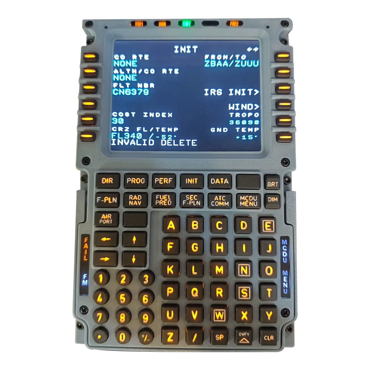 D110 A32X MCDU Home Cockpit Panel for Windows MSFS2020/2024, Compatible with Fenix, FBW, Toliss (Backlit Edition)